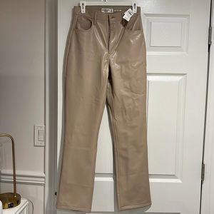 NWT Abercrombie cream / tan vegan leather pants